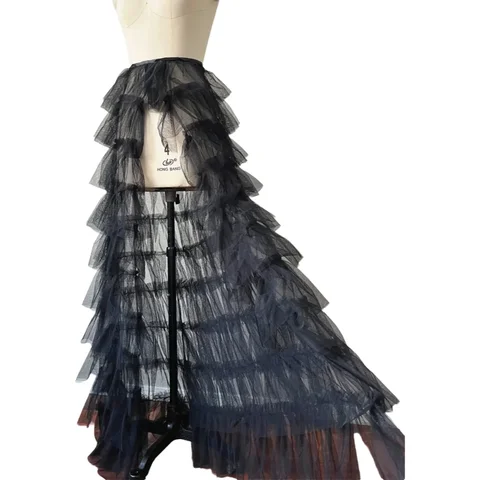 Kadın Tül Telaş Etek Katmanlı Tutu Etekler Steampunk Victoria Kravat Jüpon Uzunluğu Kızlar Kemer Dantel Örgü Üst Etek