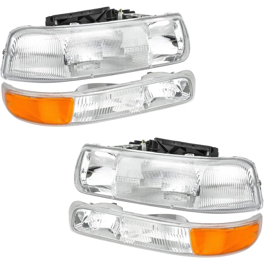 4PCS Headlight Assembly with Chrome Housing and Clear Lens for Chevrolet Tahoe Suburban 1500 2500 0006 Silverado 1500 2500 9902
4PCS Headlight Assembly with Chrome Housing and Clear Lens for Chevrolet Tahoe Suburban 1500 2500 0006 Silverado 1500 2500 9902