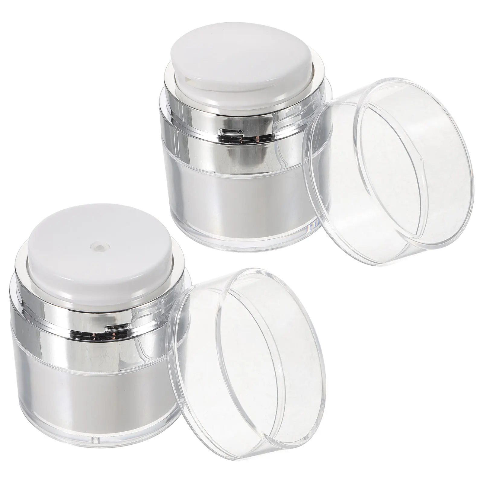 2Pcs Airless Jar Travel Containers Leak Proof Acrylic Travel Containers Cream Bottle Mini Skincare
2Pcs Airless Jar Travel Containers Leak Proof Acrylic Travel Containers Cream Bottle Mini Skincare