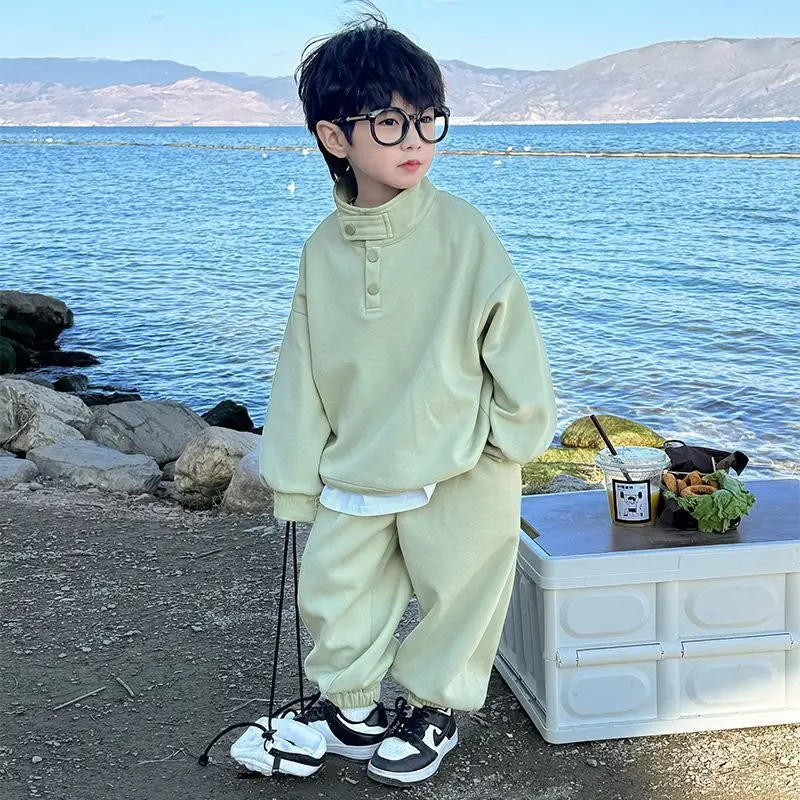 Boys' Sets Spring Autumn Outfit Two-piece Suits Sweatshirt Pants Green 2025 New Korea Fashion Children's Handsome Sports Sets
Boys' Sets Spring Autumn Outfit Two-piece Suits Sweatshirt Pants Green 2025 New Korea Fashion Children's Handsome Sports Sets