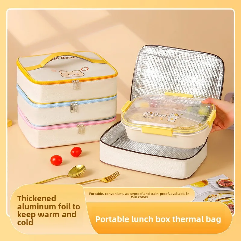 Simple Cute Portable Lunch Box Bag Square Large-capacity Bento Bag Student Lunch Bag Office Workers Bring Rice Bags Meal Bags
Simple Cute Portable Lunch Box Bag Square Large-capacity Bento Bag Student Lunch Bag Office Workers Bring Rice Bags Meal Bags