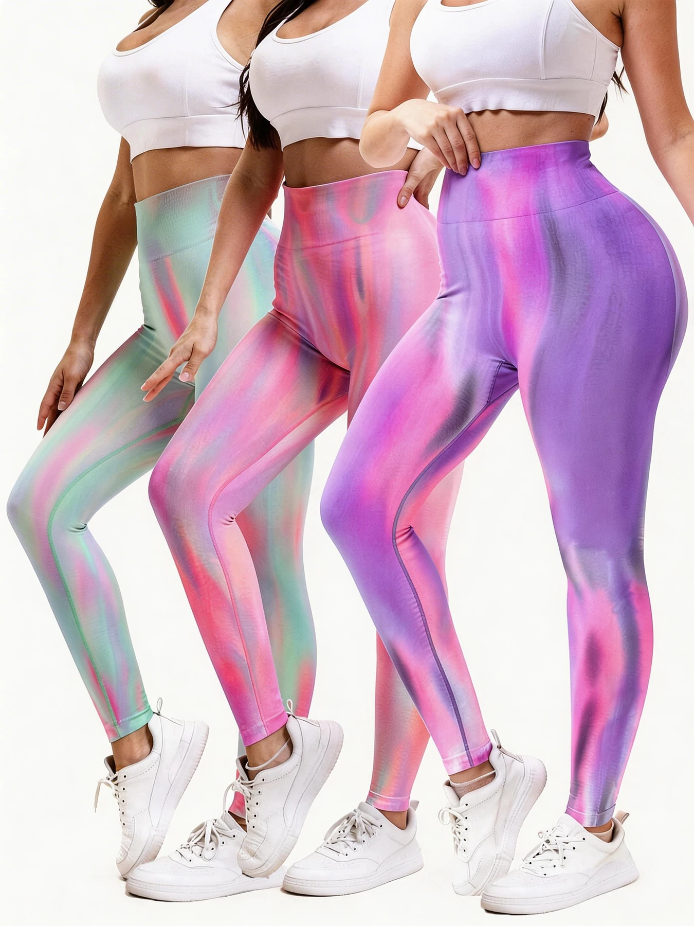 3-Pack (1 Pink + 1 Purple + 1 Green) Gradient High-Waist Butt-Lifting Yoga Pants for Women, Seamless Stretchy Fitness Leggings
3-Pack (1 Pink + 1 Purple + 1 Green) Gradient High-Waist Butt-Lifting Yoga Pants for Women, Seamless Stretchy Fitness Leggings