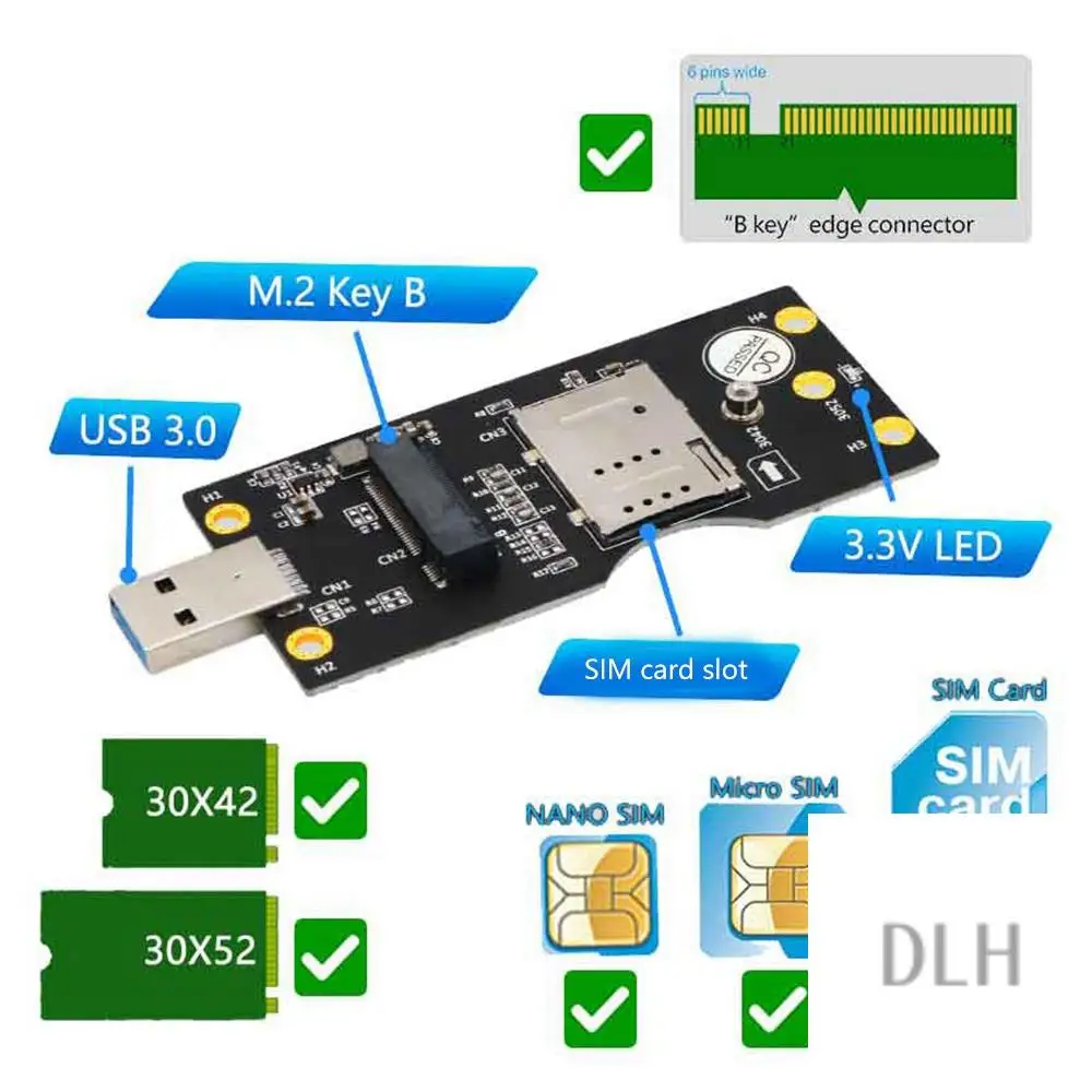 ВО-М. Плата адаптера 2 к USB3.0 со слотом для SIM-карты Модуль сетевой карты 3G / 4G / 5G / LTE M.2 Key B Интерфейс USB3.0
ВО-М. Плата адаптера 2 к USB3.0 со слотом для SIM-карты Модуль сетевой карты 3G / 4G / 5G / LTE M.2 Key B Интерфейс USB3.0