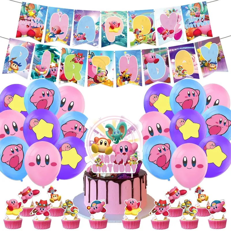 Kirby Theme Birthday Party Decorations Set Cartoon Cute Children's Flag Cake Decoration Balloon Household Gift New Style
Kirby Theme Birthday Party Decorations Set Cartoon Cute Children's Flag Cake Decoration Balloon Household Gift New Style