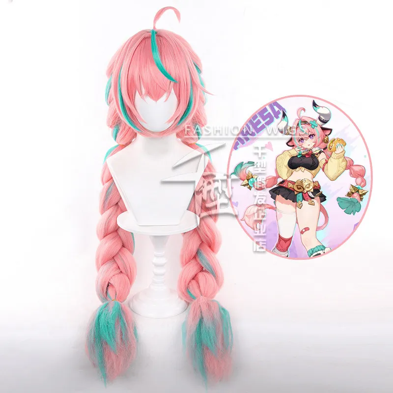 Varesa Cosplay Wig Game Genshin Impact 95CM Pink Green Double Braided Heat Resistant Synthetic Hair Cosplay Natlan Varesa Wigs
Varesa Cosplay Wig Game Genshin Impact 95CM Pink Green Double Braided Heat Resistant Synthetic Hair Cosplay Natlan Varesa Wigs
