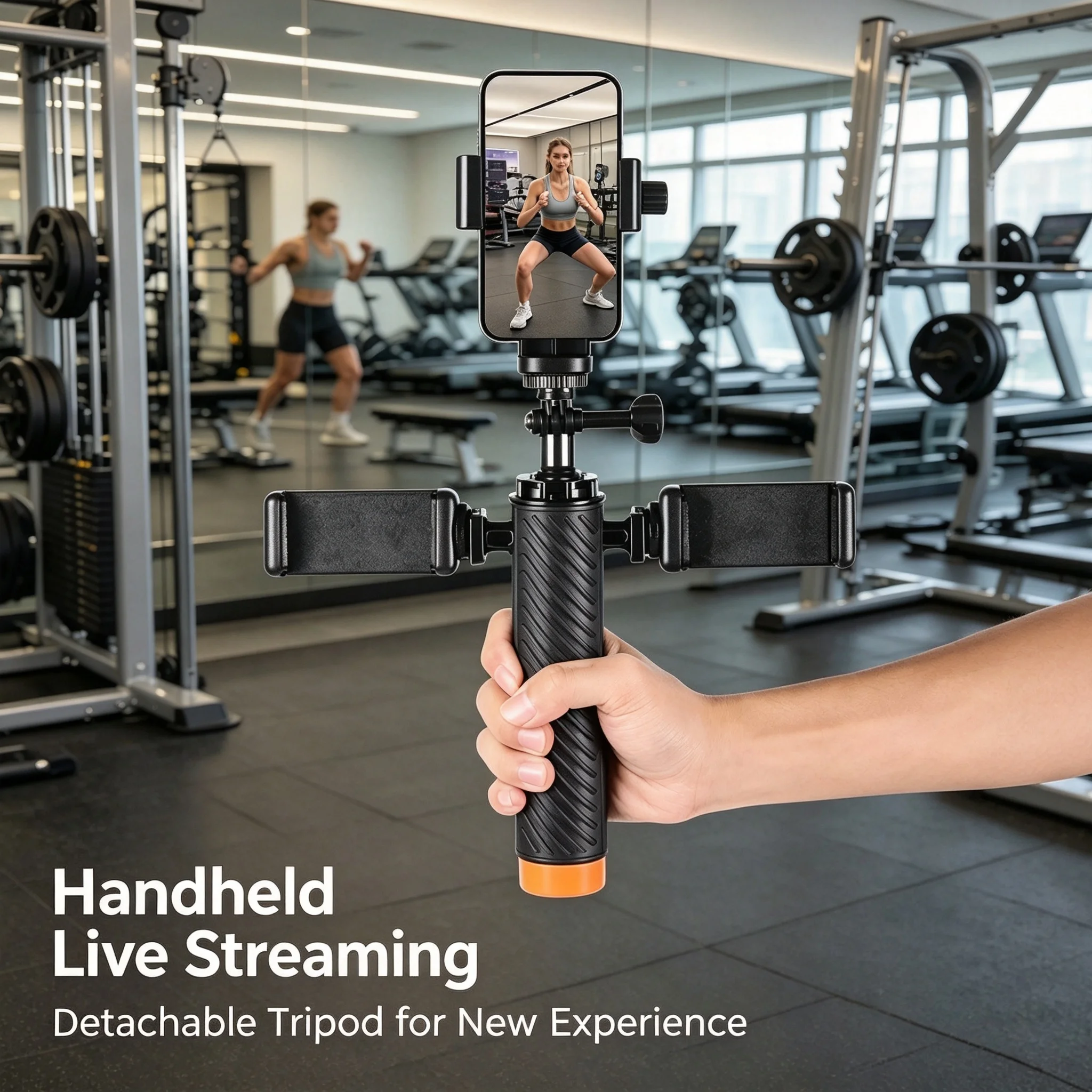 Portable Triple Phone Mount for Live Broadcast - Foldable Handheld + Desktop Tripod Combo Perfect for Product Display Multi-Ca
Portable Triple Phone Mount for Live Broadcast - Foldable Handheld + Desktop Tripod Combo Perfect for Product Display Multi-Ca