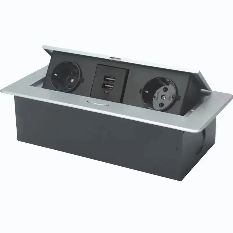 Custom universal power outlets for desks, recessed pop-up sockets, top cable connections for conference tables
Custom universal power outlets for desks, recessed pop-up sockets, top cable connections for conference tables