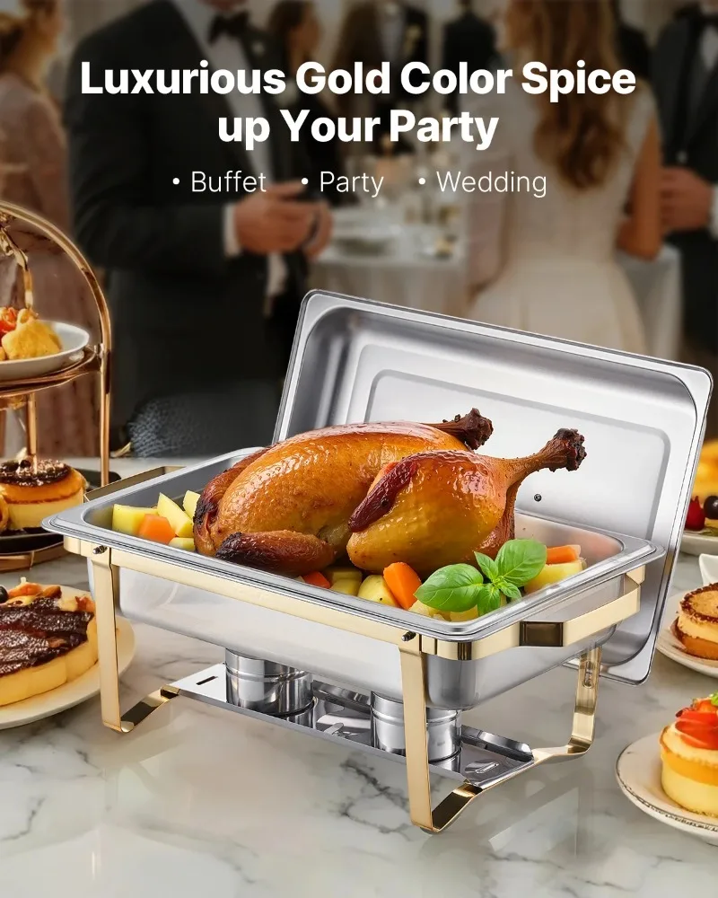 【Premium】SucceBuy 8 Qt 4 Pack Chafing Dish Buffet Set Stainless Steel Chafer with 2 Full Size and 4 Half Size Pans Catering Warm
【Premium】SucceBuy 8 Qt 4 Pack Chafing Dish Buffet Set Stainless Steel Chafer with 2 Full Size and 4 Half Size Pans Catering Warm