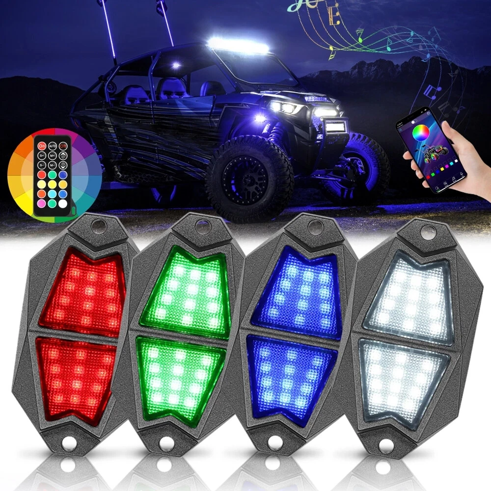 4 Pods Full Angle RGB Rock Light LED Rock Light Kit Waterproof Multi-Color App/Remote Control Music For Polaris Ranger XP 1000
4 Pods Full Angle RGB Rock Light LED Rock Light Kit Waterproof Multi-Color App/Remote Control Music For Polaris Ranger XP 1000
