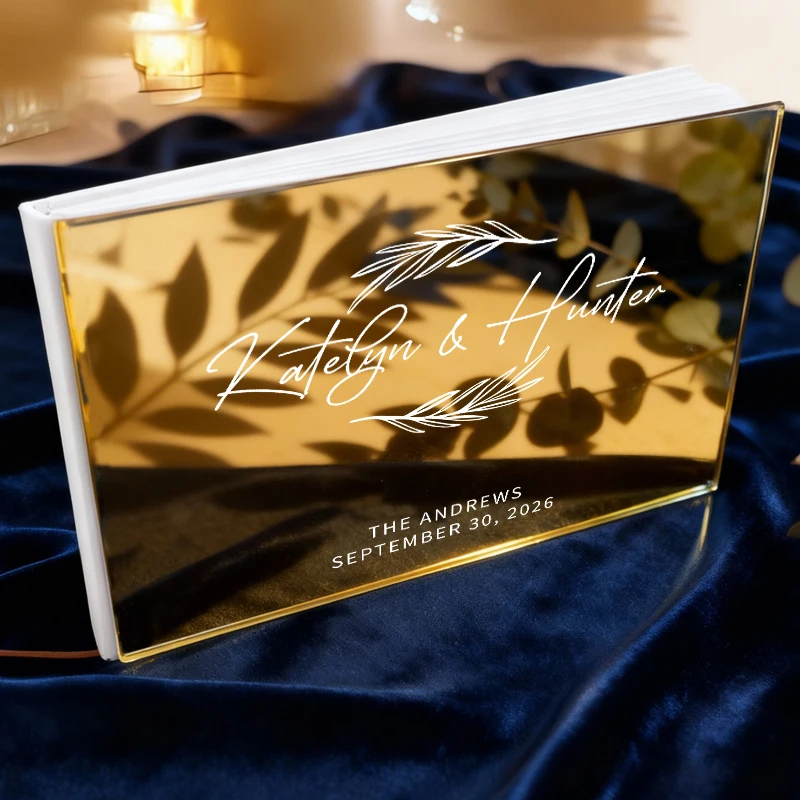 Personalized Wedding Guest Book Mirror Gold Acrylic Cover Guest Book Customized Guest Book for Wedding Souvenirs, Bridal Gifts
Personalized Wedding Guest Book Mirror Gold Acrylic Cover Guest Book Customized Guest Book for Wedding Souvenirs, Bridal Gifts