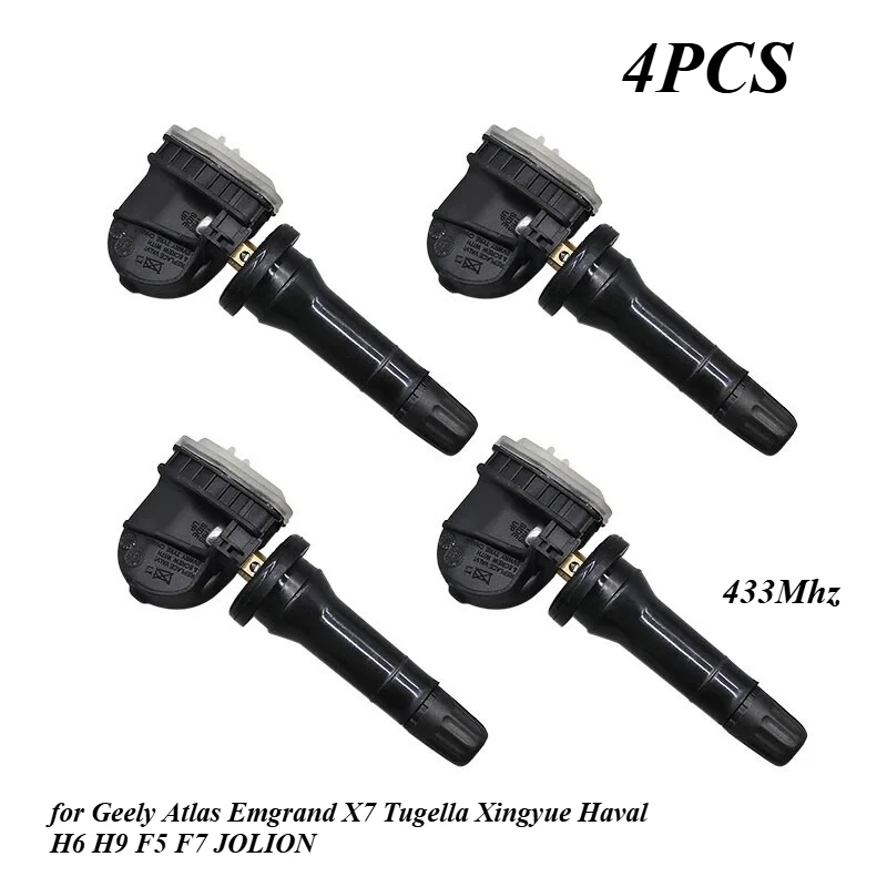 4PCS 01732445 TPMS 433MHZ Tire Pressure Sensor for Geely Atlas Emgrand X7 Tugella Xingyue Haval H6 H9 F5 F7 JOLION
4PCS 01732445 TPMS 433MHZ Tire Pressure Sensor for Geely Atlas Emgrand X7 Tugella Xingyue Haval H6 H9 F5 F7 JOLION
