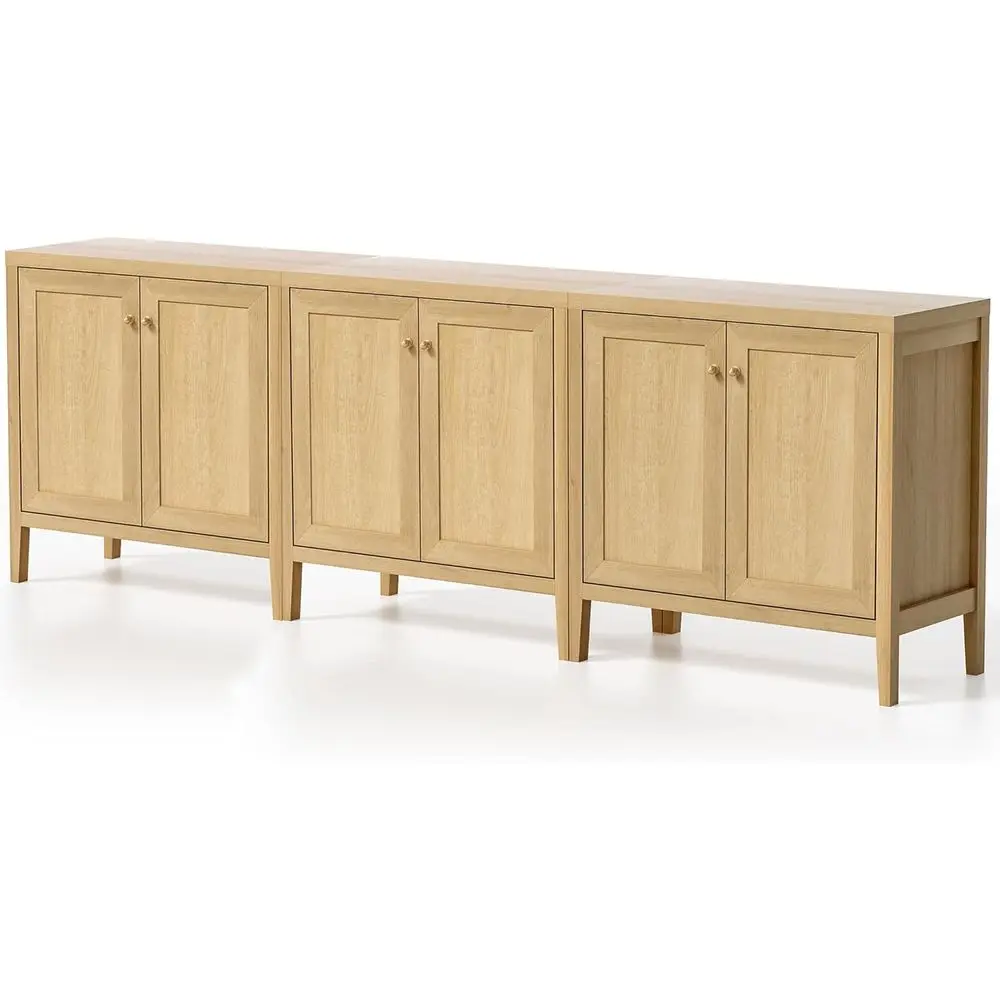 Adjustable Shelf 3-Piece Sideboard Set, Storage Cabinet, Accent Furniture, Oak Finish for Kitchen or Dining Area
Adjustable Shelf 3-Piece Sideboard Set, Storage Cabinet, Accent Furniture, Oak Finish for Kitchen or Dining Area