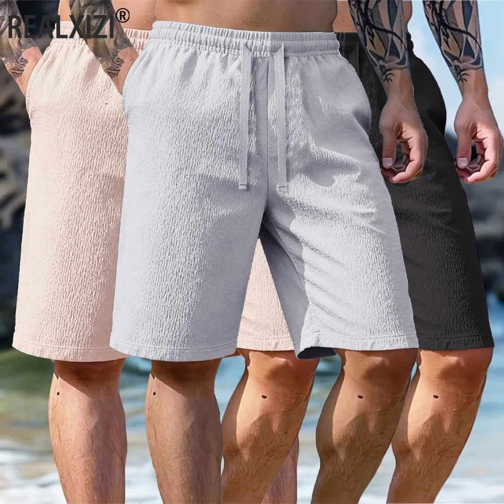 Мужские свободные повседневные шорты, летние прямые однотонные пляжные шорты, повседневные дышащие шорты с эластичной резинкой на талии, уличная одежда
Мужские свободные повседневные шорты, летние прямые однотонные пляжные шорты, повседневные дышащие шорты с эластичной резинкой на талии, уличная одежда
