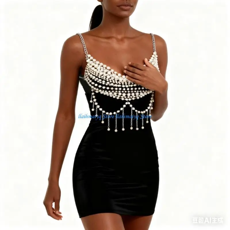 573B Fashion Resin Pearls Layered Body Jewelry Women’s Lightweight Festive Bra Top Perfect For Concerts And Parties
573B Fashion Resin Pearls Layered Body Jewelry Women’s Lightweight Festive Bra Top Perfect For Concerts And Parties