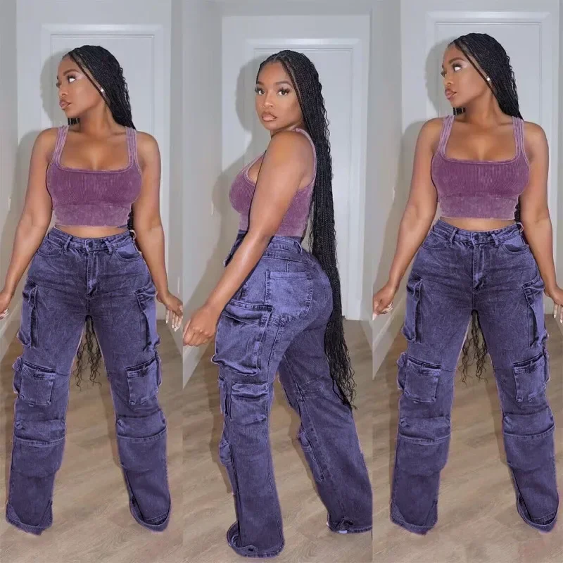 Multi 3D Pockets Denim Cargo Pants Women Fashion Elastic High Waist Button Fly Loose Casual Jeans Trousers Streetwear Bottoms
Multi 3D Pockets Denim Cargo Pants Women Fashion Elastic High Waist Button Fly Loose Casual Jeans Trousers Streetwear Bottoms