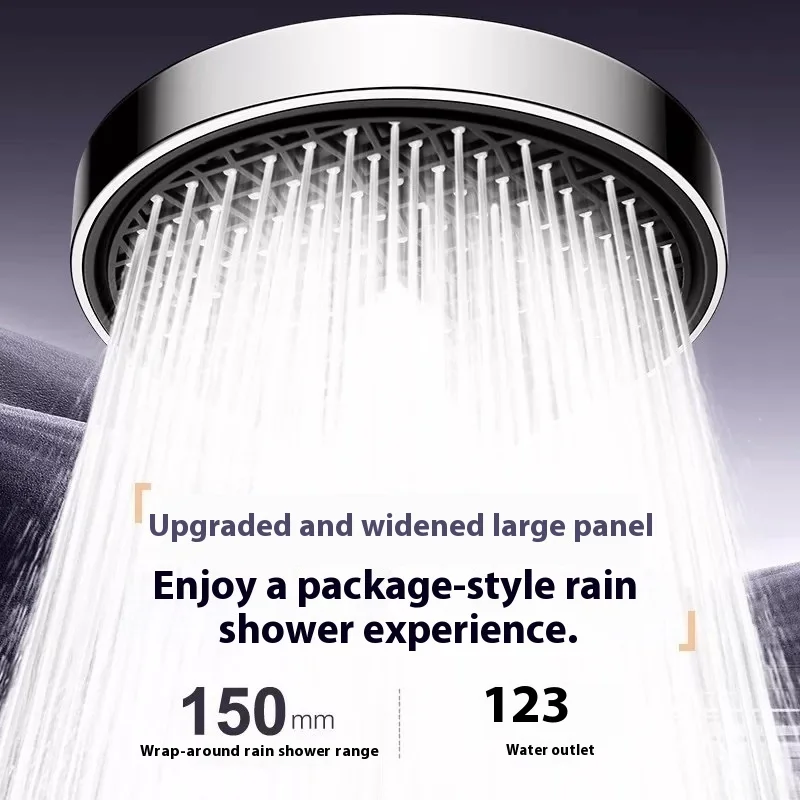 15cm large panel, pressurized shower head, super strong pressurization with large water output, bathing filter shower head
15cm large panel, pressurized shower head, super strong pressurization with large water output, bathing filter shower head