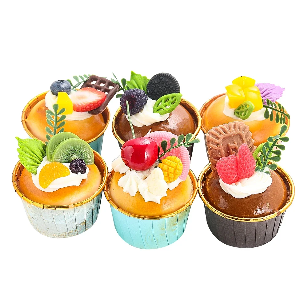 6PCS Artificial Fruit Cup Cake Dessert Bakery Restaurant Display Photo Prop Simulation Food Fake Cake Model Table Decoration Toy
6PCS Artificial Fruit Cup Cake Dessert Bakery Restaurant Display Photo Prop Simulation Food Fake Cake Model Table Decoration Toy