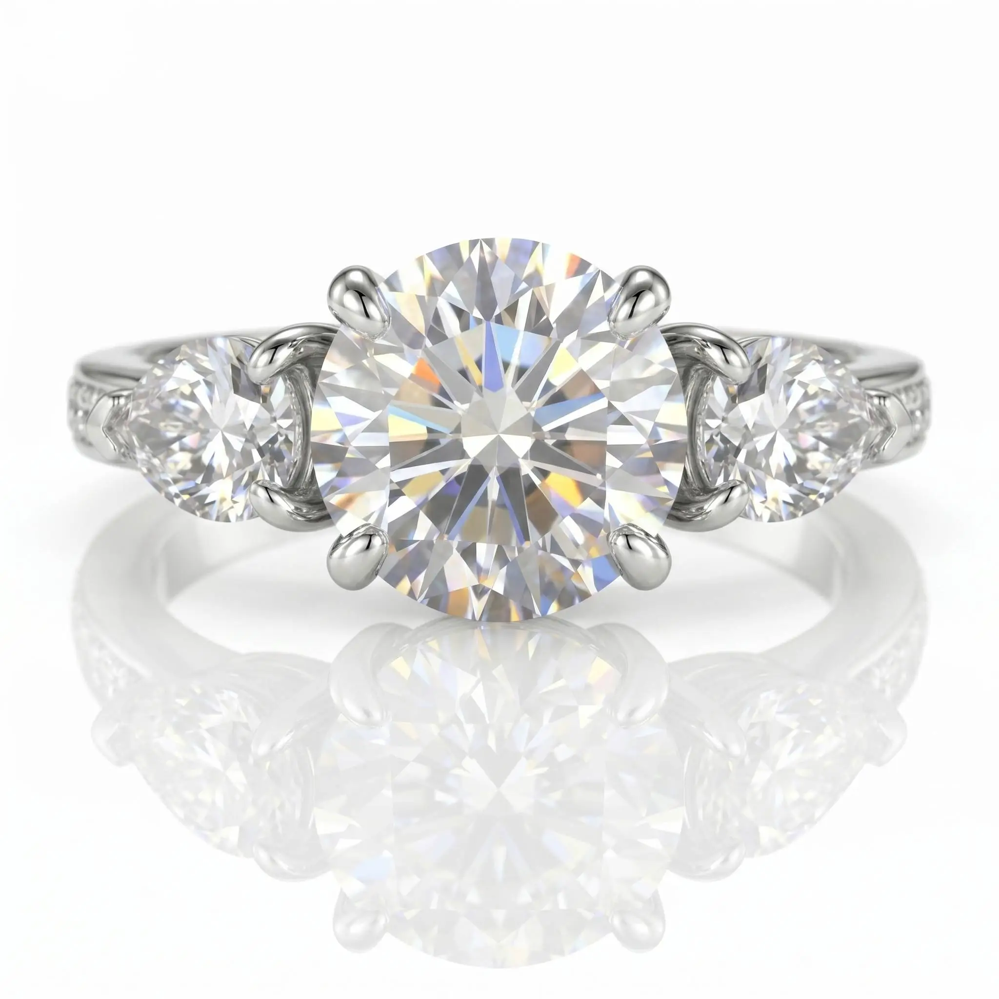2CT Round Cut Moissanite Engagement Ring 3 Stone D Color VVS1 S925 Silver Wedding Ring For Women Bridal Jewelry Gift
2CT Round Cut Moissanite Engagement Ring 3 Stone D Color VVS1 S925 Silver Wedding Ring For Women Bridal Jewelry Gift