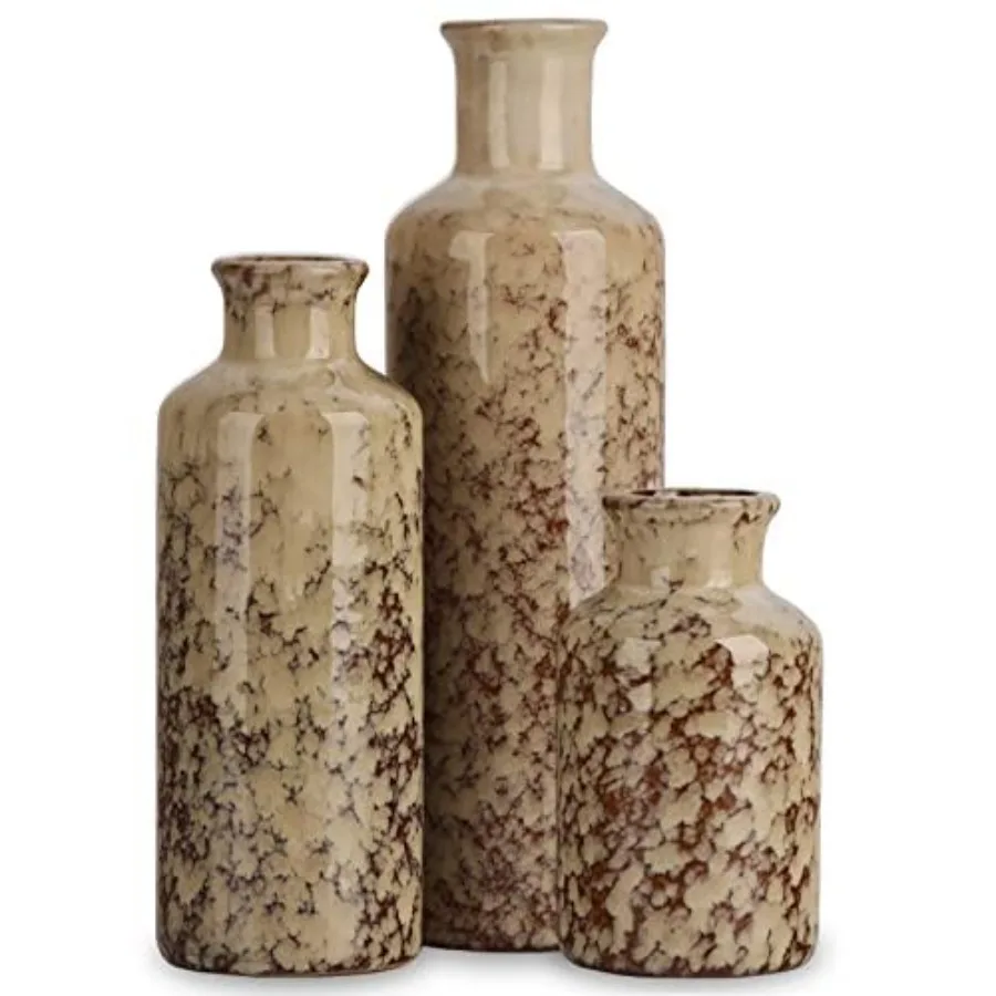 Ceramic Vase Set - 3 Crack Brown Small Vases, Farmhouse Country Flower Vase Home Decor, Living Room Decoration, Table Decoratio
Ceramic Vase Set - 3 Crack Brown Small Vases, Farmhouse Country Flower Vase Home Decor, Living Room Decoration, Table Decoratio