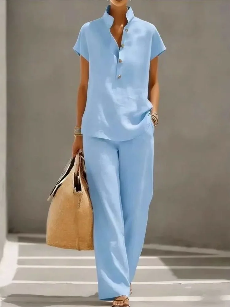 Casual Shirt Two Piece Set for Women Comfortable Breathable Spring Summer Autumn Tops Bottoms Combo Student Work Uniform
Casual Shirt Two Piece Set for Women Comfortable Breathable Spring Summer Autumn Tops Bottoms Combo Student Work Uniform