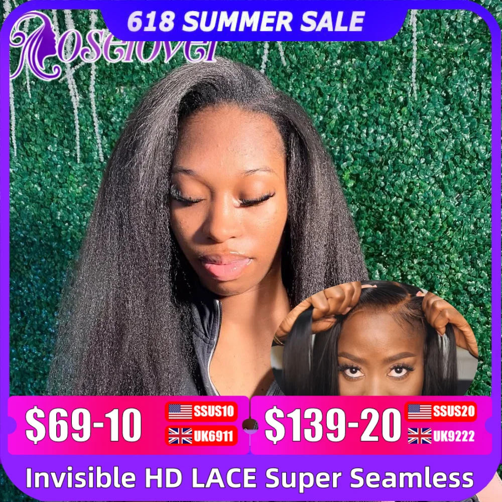 ROSELOVER 5X5 Invisible Real HD Lace Closure Wig Kinky Straight Wigs Glueless Wig Human Hair Ready to Wear for Black Woman
ROSELOVER 5X5 Invisible Real HD Lace Closure Wig Kinky Straight Wigs Glueless Wig Human Hair Ready to Wear for Black Woman