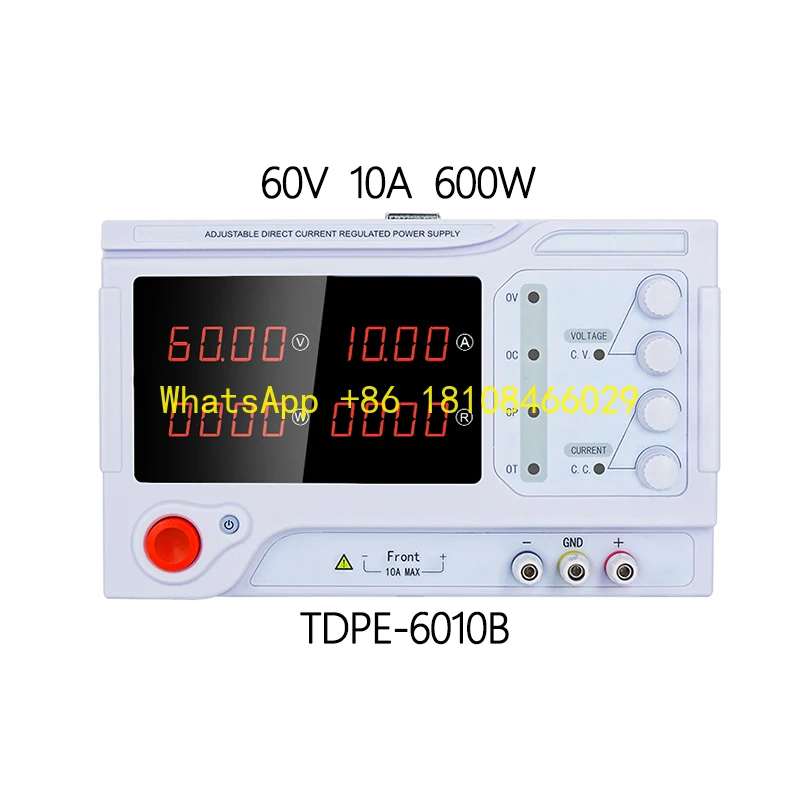 60V 10A 600W High Precision Adjustable Switching Power Supply 4-Digit Display Digital regulated Lab Grade for 220V Input 60V
60V 10A 600W High Precision Adjustable Switching Power Supply 4-Digit Display Digital regulated Lab Grade for 220V Input 60V