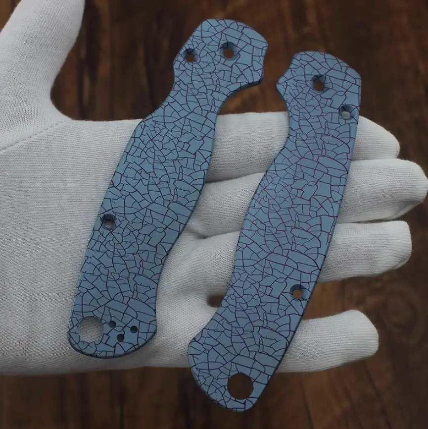 1 Pair Custom Made DIY Blue Cracks TC4 Handle Patch Scales for Spyderco C81 Para 2 Folding Knife Accessory
1 Pair Custom Made DIY Blue Cracks TC4 Handle Patch Scales for Spyderco C81 Para 2 Folding Knife Accessory