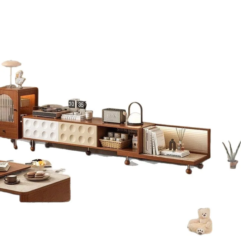 Retro retractable wooden storage cabinet solid wood TV cabinet combination
Retro retractable wooden storage cabinet solid wood TV cabinet combination