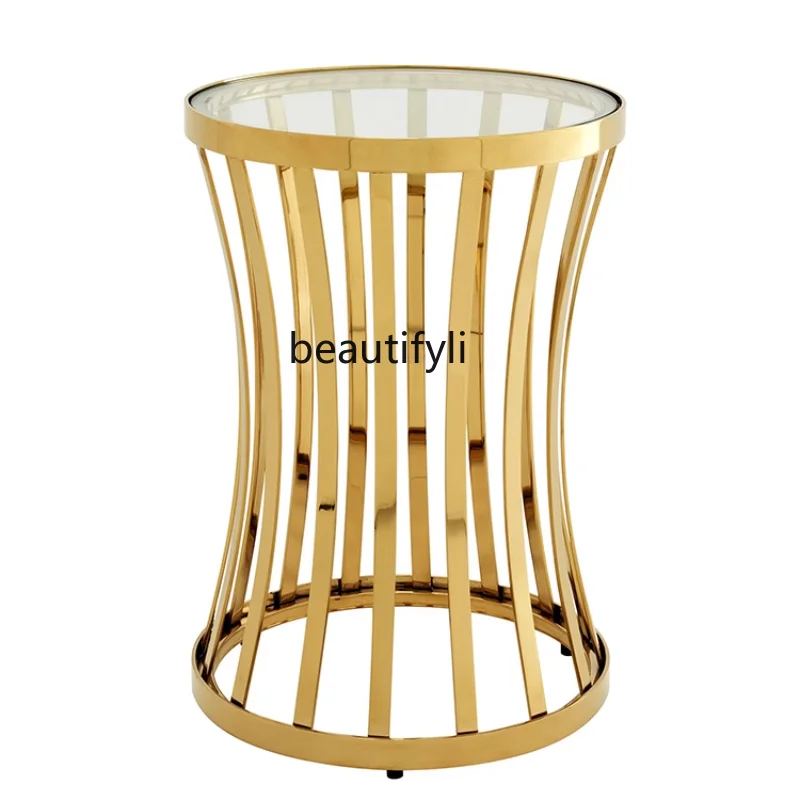 Model Room Simple Modern Stainless Steel Personalized Side Table Silver Small Waist Glass Corner Table Sofa round Side Table
Model Room Simple Modern Stainless Steel Personalized Side Table Silver Small Waist Glass Corner Table Sofa round Side Table