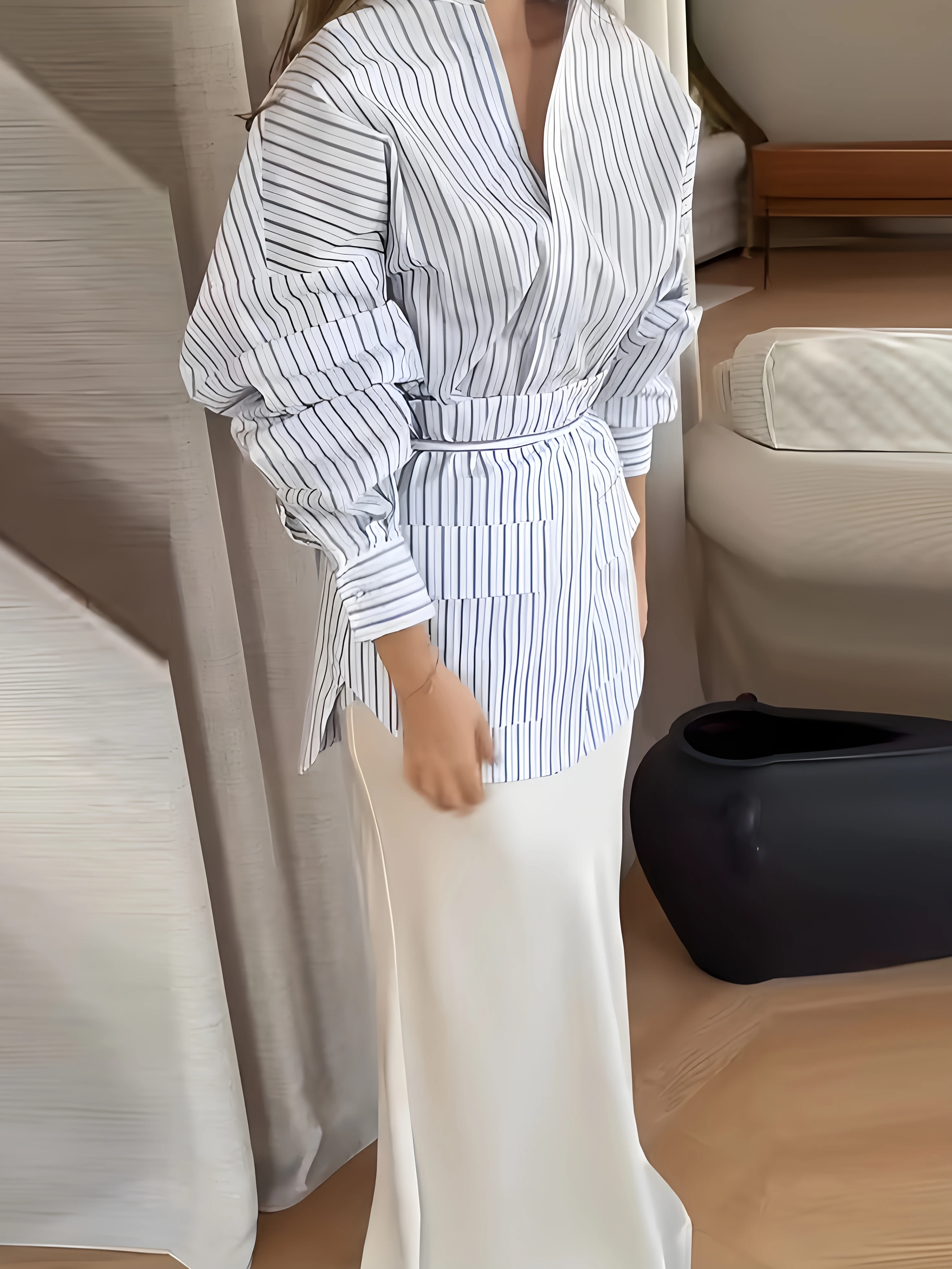 Two-Way Wear Waist Seal Shirt Stripe Design Casual Style Small Audience Loose Fit Long Sleeve Breathable Comfortable Women's ...
Two-Way Wear Waist Seal Shirt Stripe Design Casual Style Small Audience Loose Fit Long Sleeve Breathable Comfortable Women's ...