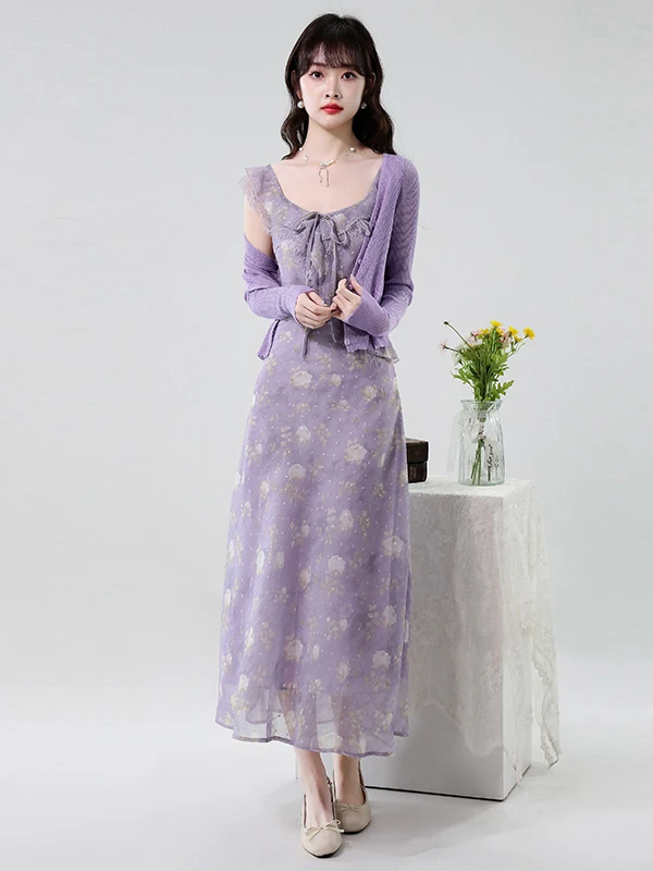 Summer New Chic Sun Protection Long Sleeve Floral Print Dress with Lace Hem Two-Piece Set Lightweight Luxury Design Women's F...
Summer New Chic Sun Protection Long Sleeve Floral Print Dress with Lace Hem Two-Piece Set Lightweight Luxury Design Women's F...