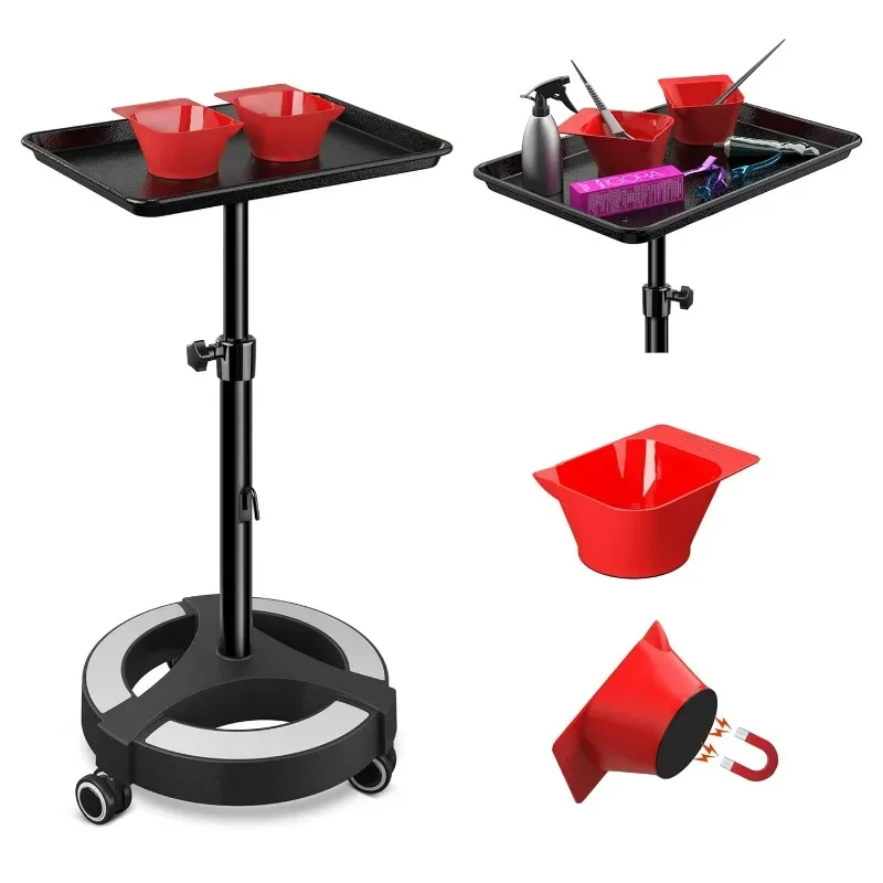 Salon Tray Salon Rolling Trolley on Wheels with 2 Magnetic Bowl Patented Rolling Wheels No Catching Hair Black
Salon Tray Salon Rolling Trolley on Wheels with 2 Magnetic Bowl Patented Rolling Wheels No Catching Hair Black