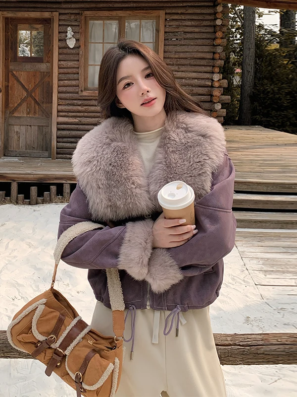 Purple Large Fur Collar Leather Fur Integrated Sheepskin Coat Women Short Style Autumn Winter New Super Beautiful Thick Deer ...
Purple Large Fur Collar Leather Fur Integrated Sheepskin Coat Women Short Style Autumn Winter New Super Beautiful Thick Deer ...