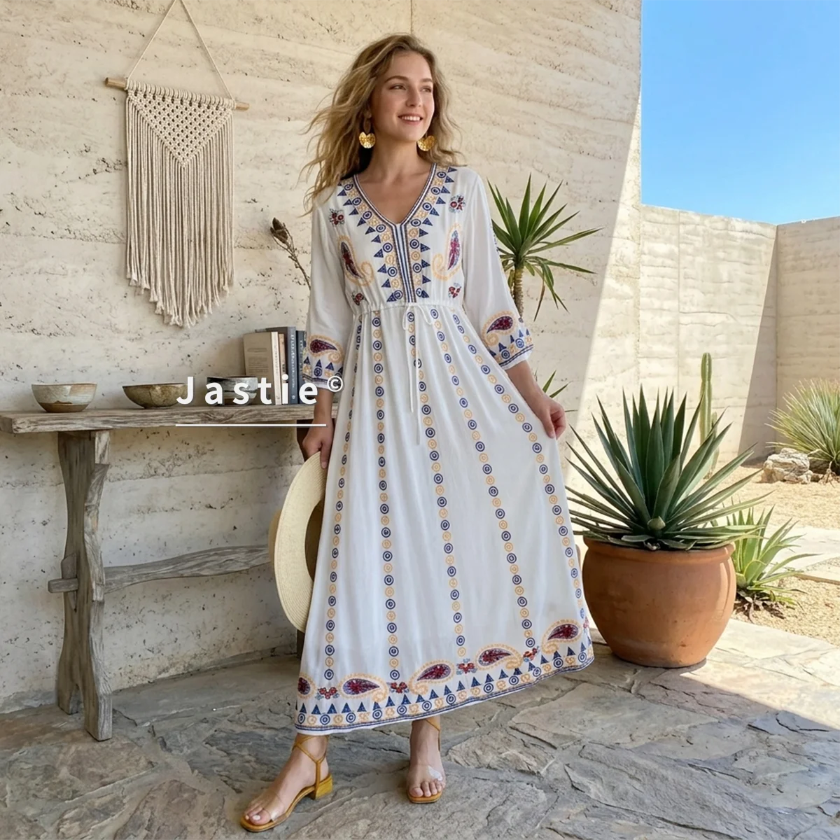Jastie 2025 Spring Autumn Women Dress Loose Casual Beach Dresses Floral Embroidered Maxi Dress Boho Ruffle Hem Female Vestidos
Jastie 2025 Spring Autumn Women Dress Loose Casual Beach Dresses Floral Embroidered Maxi Dress Boho Ruffle Hem Female Vestidos