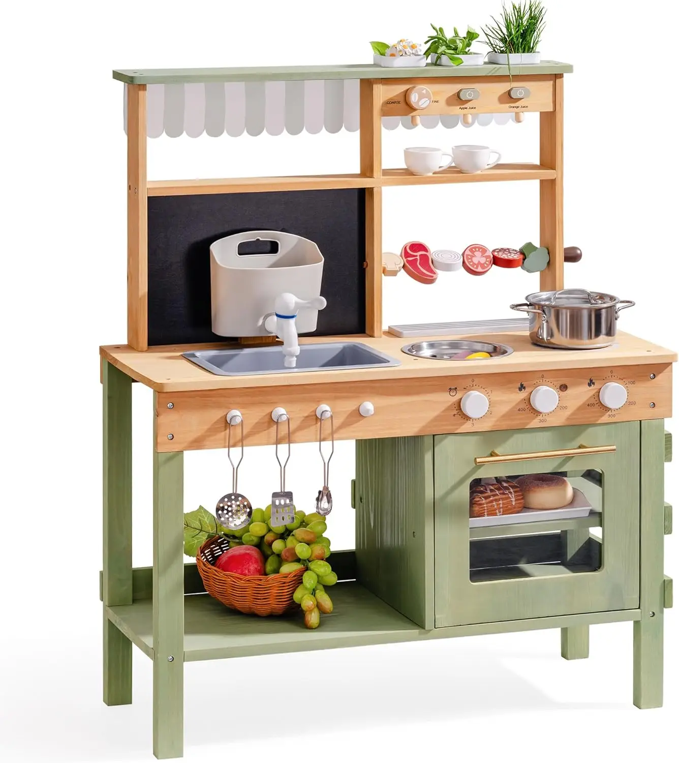 Wooden Mud Kitchen for Kids, Outdoor Playset with Sink, BBQ Grill, Coffee Maker, Planting Area & Oven, Pretend Play Mud
Wooden Mud Kitchen for Kids, Outdoor Playset with Sink, BBQ Grill, Coffee Maker, Planting Area & Oven, Pretend Play Mud
