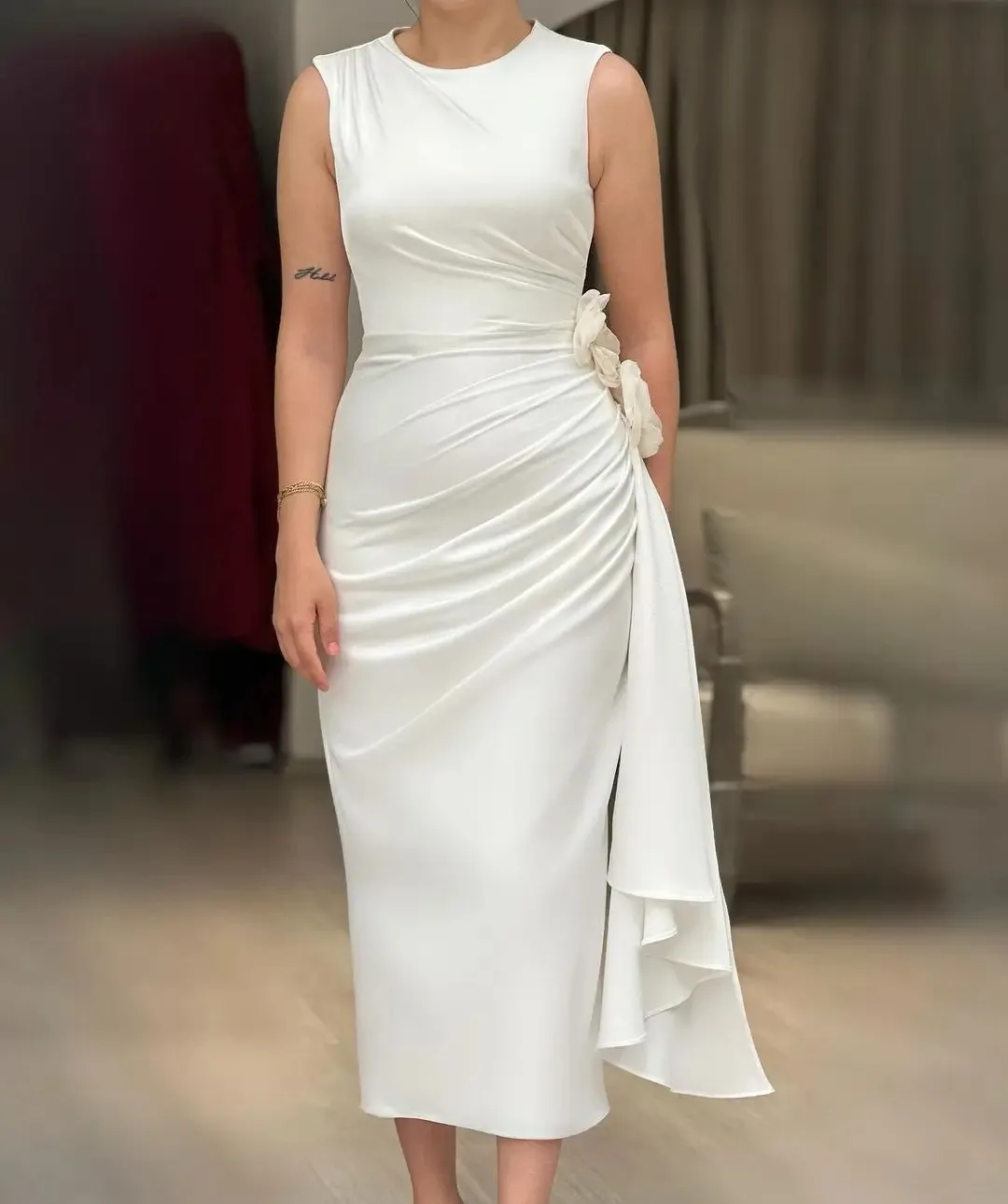 Elegant Mermaid Prom Dresses Sleeveless O-Neck Ankle Length Pleated Chiffon Flowers Party Gowns for Women Evening Dresses
Elegant Mermaid Prom Dresses Sleeveless O-Neck Ankle Length Pleated Chiffon Flowers Party Gowns for Women Evening Dresses