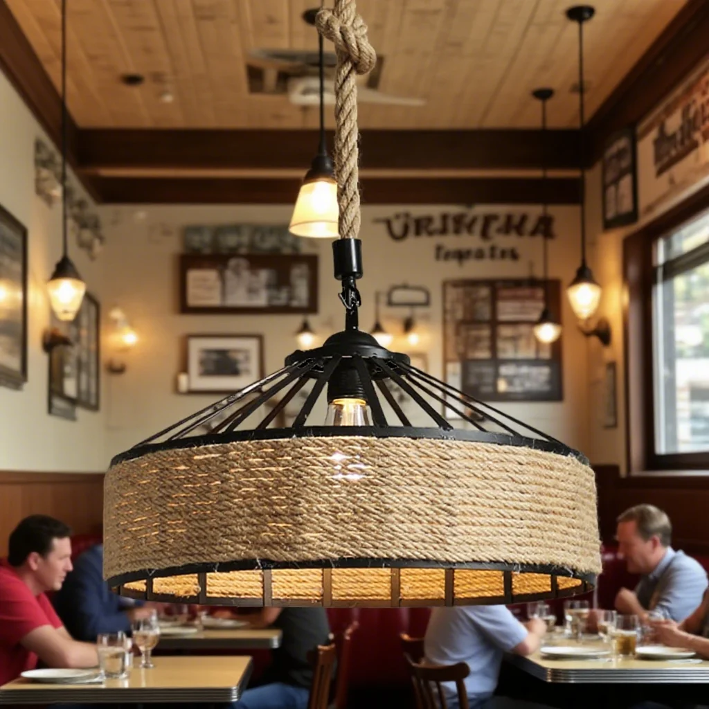 Classical Hemp Rope Pendant Hanging Lamp Lustre for Ceiling Chandelier Classic Retro Antique Industrial Iron Dining Room Light
Classical Hemp Rope Pendant Hanging Lamp Lustre for Ceiling Chandelier Classic Retro Antique Industrial Iron Dining Room Light