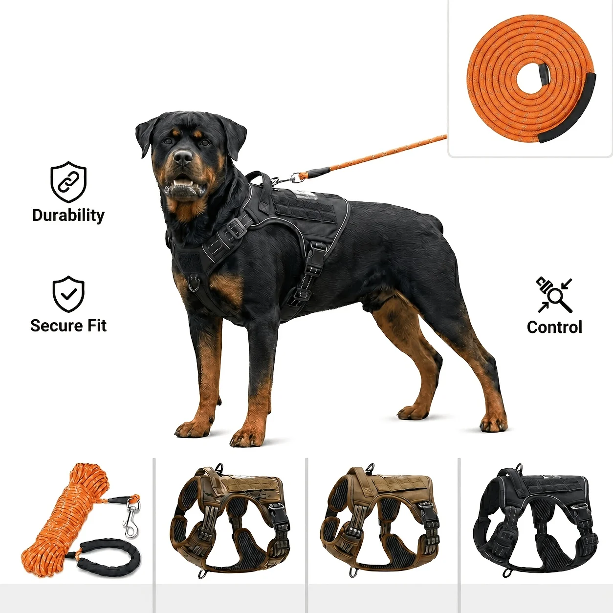 Premium Tactical Dog Harness 16.4ft Leash for Large Dogs Heavy Duty Military Style Reinforced Straps Safety Control Hiking
Premium Tactical Dog Harness 16.4ft Leash for Large Dogs Heavy Duty Military Style Reinforced Straps Safety Control Hiking