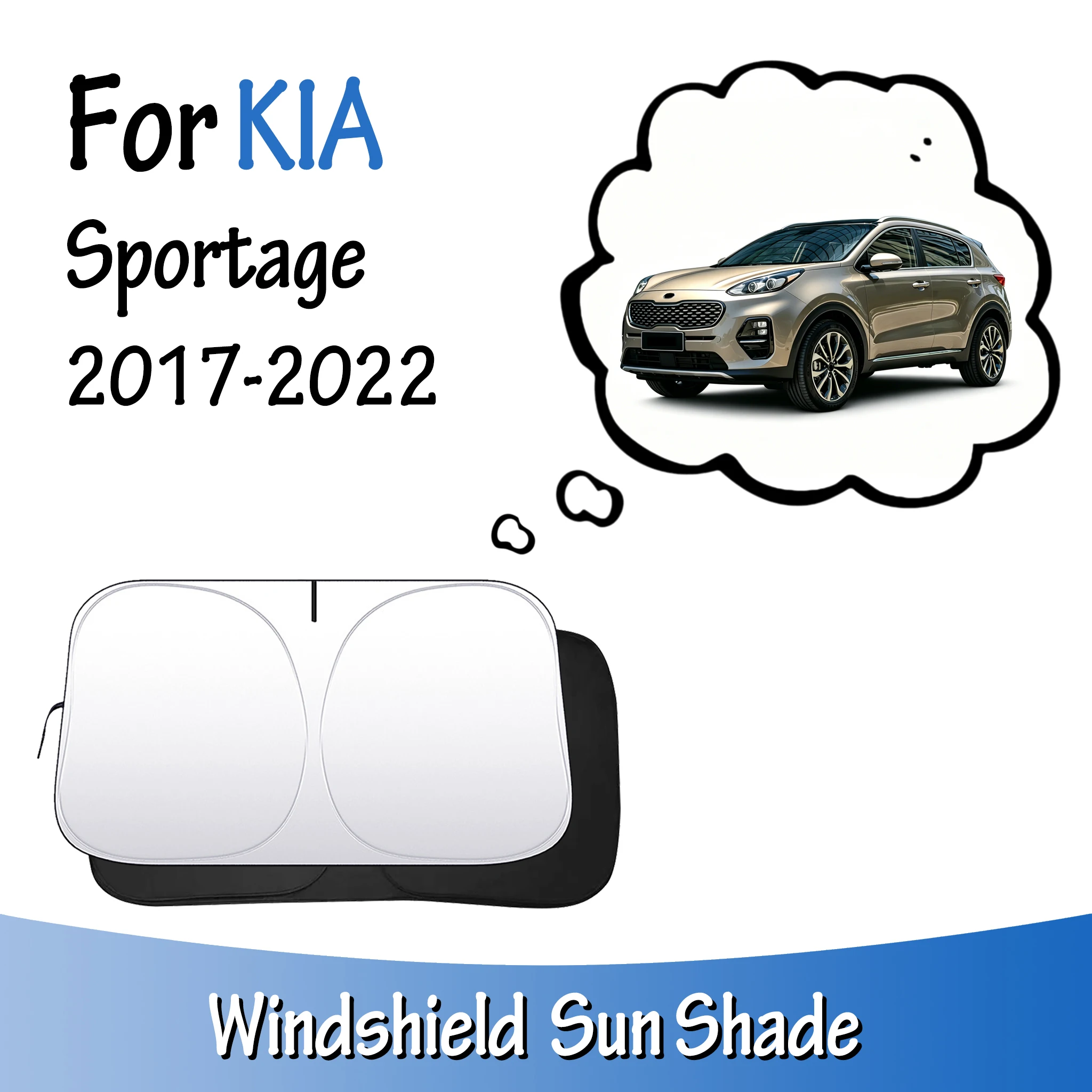 Car Windshield Sun Shade Sunshade Sun Visor Foldable Lightproof Anti-UV Heat Shield Auto Accessories For Kia Sportage 2017-2022
Car Windshield Sun Shade Sunshade Sun Visor Foldable Lightproof Anti-UV Heat Shield Auto Accessories For Kia Sportage 2017-2022