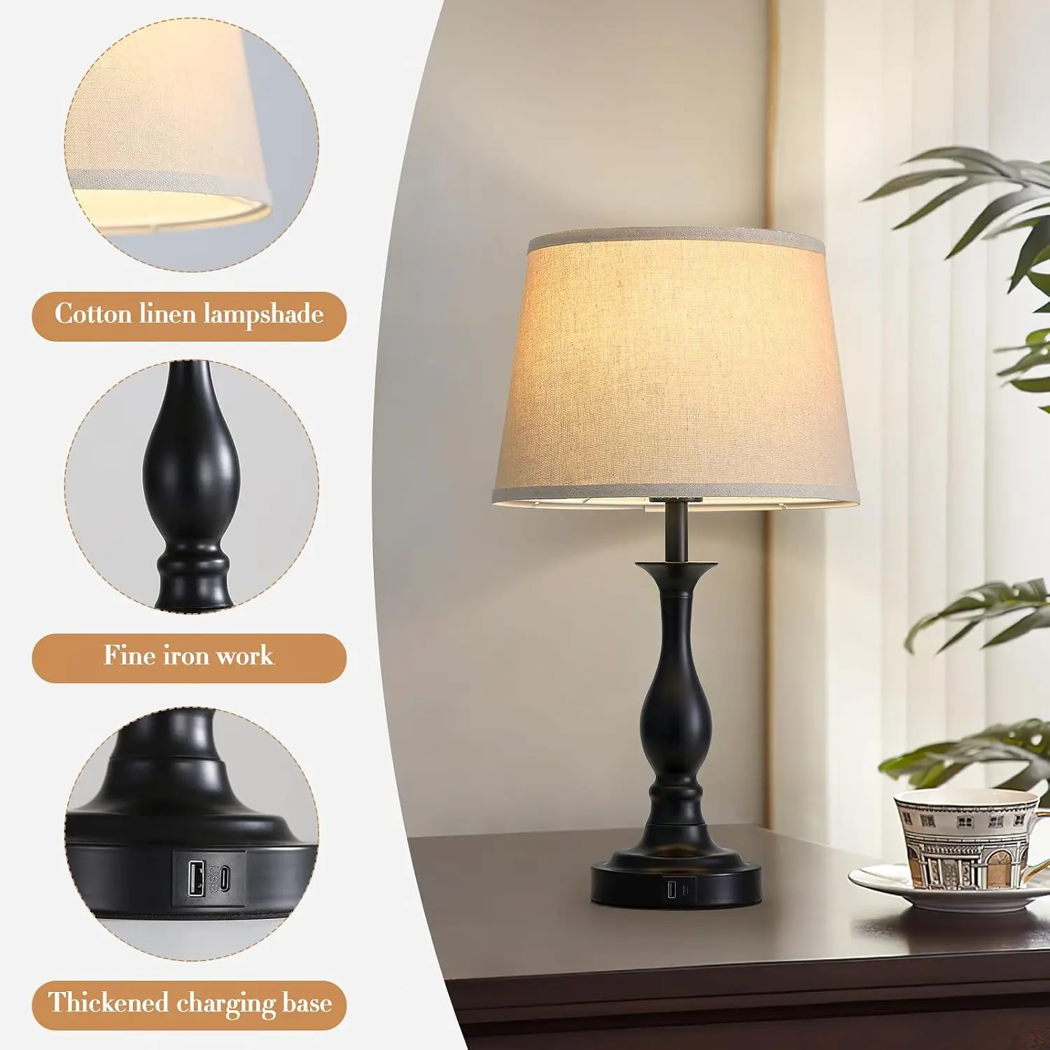 Bedside Table Lamp Touch Control Bedroom Lamps With Usb-C Usb-A Charging Port 3 Way Dimmable Touch Lamps For Nightstand Living
Bedside Table Lamp Touch Control Bedroom Lamps With Usb-C Usb-A Charging Port 3 Way Dimmable Touch Lamps For Nightstand Living