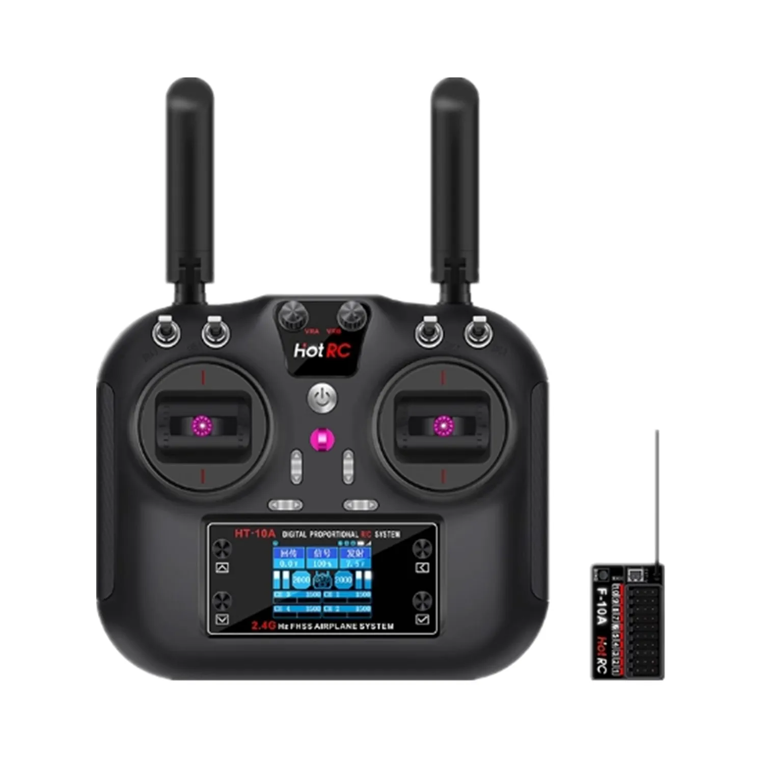 Hotrc HT-10A 2.4G 10CH Transmitter with F-10A Receiver, Multi-Protocol RC Controller for Drone Car Boat Tank, Radio System
Hotrc HT-10A 2.4G 10CH Transmitter with F-10A Receiver, Multi-Protocol RC Controller for Drone Car Boat Tank, Radio System