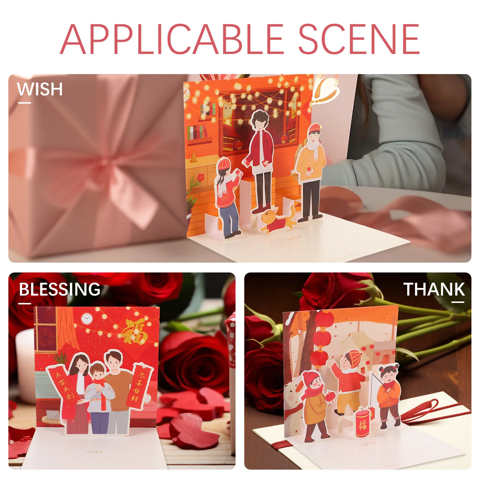 6Pcs New Year Greeting Card Unique Elegant Design Party Holiday Blessing Card Decorative Festive New Year Supplies
6Pcs New Year Greeting Card Unique Elegant Design Party Holiday Blessing Card Decorative Festive New Year Supplies