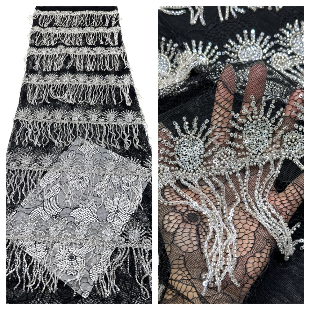 2026 African Sequins Lace Fabric High Quality Lace Nigerian French Tulle 3D Beaded Lace Fabrics For Sewing Wedding Party Dresses
2026 African Sequins Lace Fabric High Quality Lace Nigerian French Tulle 3D Beaded Lace Fabrics For Sewing Wedding Party Dresses