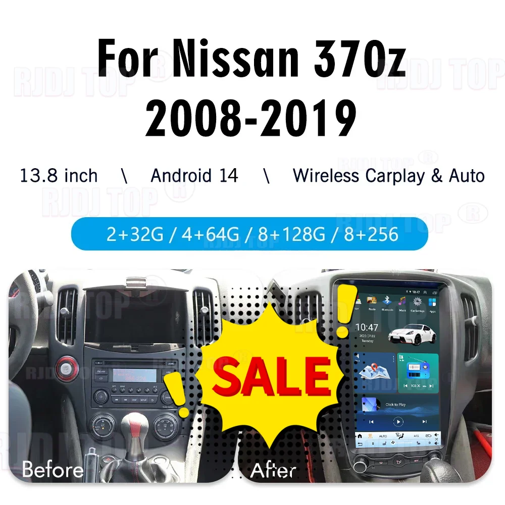 13.8" Android 14 Screen For Nissan 370Z 2008 - 2019 Stereo Car Multimedia Player Automotive GPS Navigation Carplay Audio Monitor
13.8" Android 14 Screen For Nissan 370Z 2008 - 2019 Stereo Car Multimedia Player Automotive GPS Navigation Carplay Audio Monitor