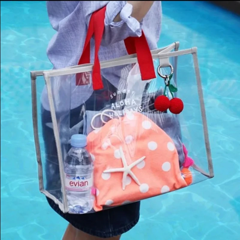 PVC Transparent Handbags Women Summer Large Capacity Shoulder Bags Plastic Beach Tote Waterproof Women's Bag Casual Jelly Purse
PVC Transparent Handbags Women Summer Large Capacity Shoulder Bags Plastic Beach Tote Waterproof Women's Bag Casual Jelly Purse