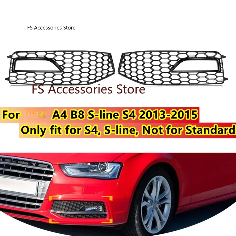High Quality Pair Honeycomb Front Bumper Lower Fog Light Grille Cover Fit A4 B8 S-Line S4 2013-2015 Replace
High Quality Pair Honeycomb Front Bumper Lower Fog Light Grille Cover Fit A4 B8 S-Line S4 2013-2015 Replace