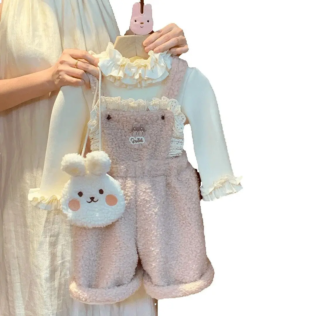 Baby Girls Clothing Set Autumn/Winter New Children's Velvet Bottom Shirt+Strap Pants Two Piece Set
Baby Girls Clothing Set Autumn/Winter New Children's Velvet Bottom Shirt+Strap Pants Two Piece Set