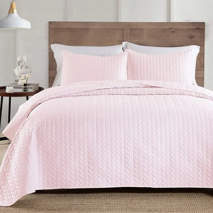 3Piece Queen Quilt Set, Lightweight Soft Warm Full Size Leaf Embroidered Bedspread Coverlet 90x90 inches with 2 Pillow Shams 20x
3Piece Queen Quilt Set, Lightweight Soft Warm Full Size Leaf Embroidered Bedspread Coverlet 90x90 inches with 2 Pillow Shams 20x