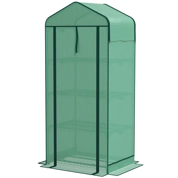 Mini Greenhouse with Screen Roof, 4 Tier Portable Small Greenhouse with High Strength PE Cover, Green
Mini Greenhouse with Screen Roof, 4 Tier Portable Small Greenhouse with High Strength PE Cover, Green