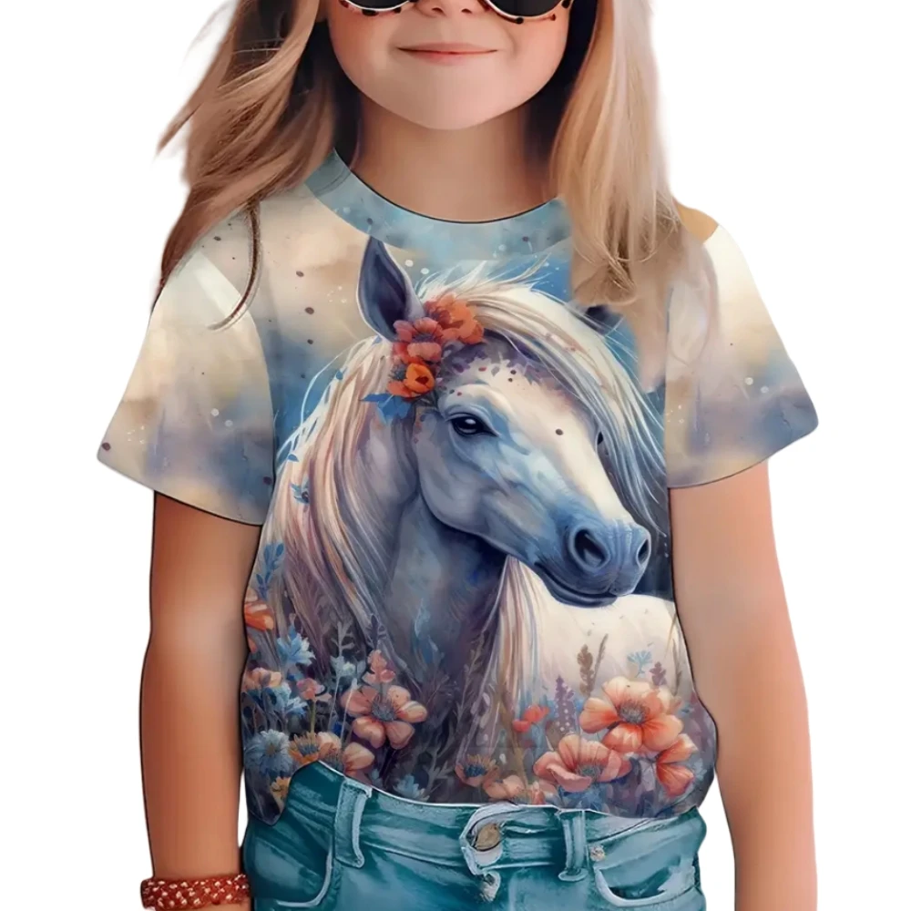 Clothes for Girls Summer Cute and Funny Animal Horse Crew Neck Short Sleeves Print T-Shirt Fashions Streetwear Tops Girl T-Shirt
Clothes for Girls Summer Cute and Funny Animal Horse Crew Neck Short Sleeves Print T-Shirt Fashions Streetwear Tops Girl T-Shirt